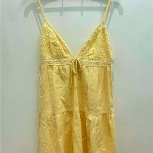 Princess Polly Yellow Eyelet Lace Trim Dress